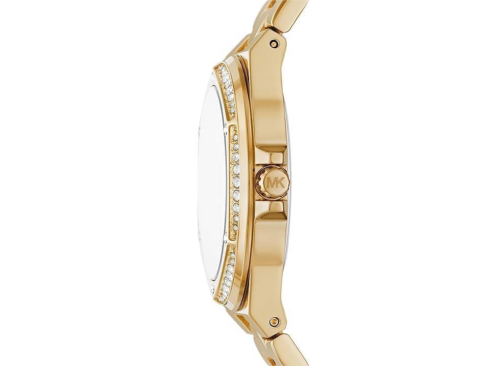 Michael Kors Womens Lennox Three-Hand Gold Tone Stainless Steel Bracelet Watch Product Image