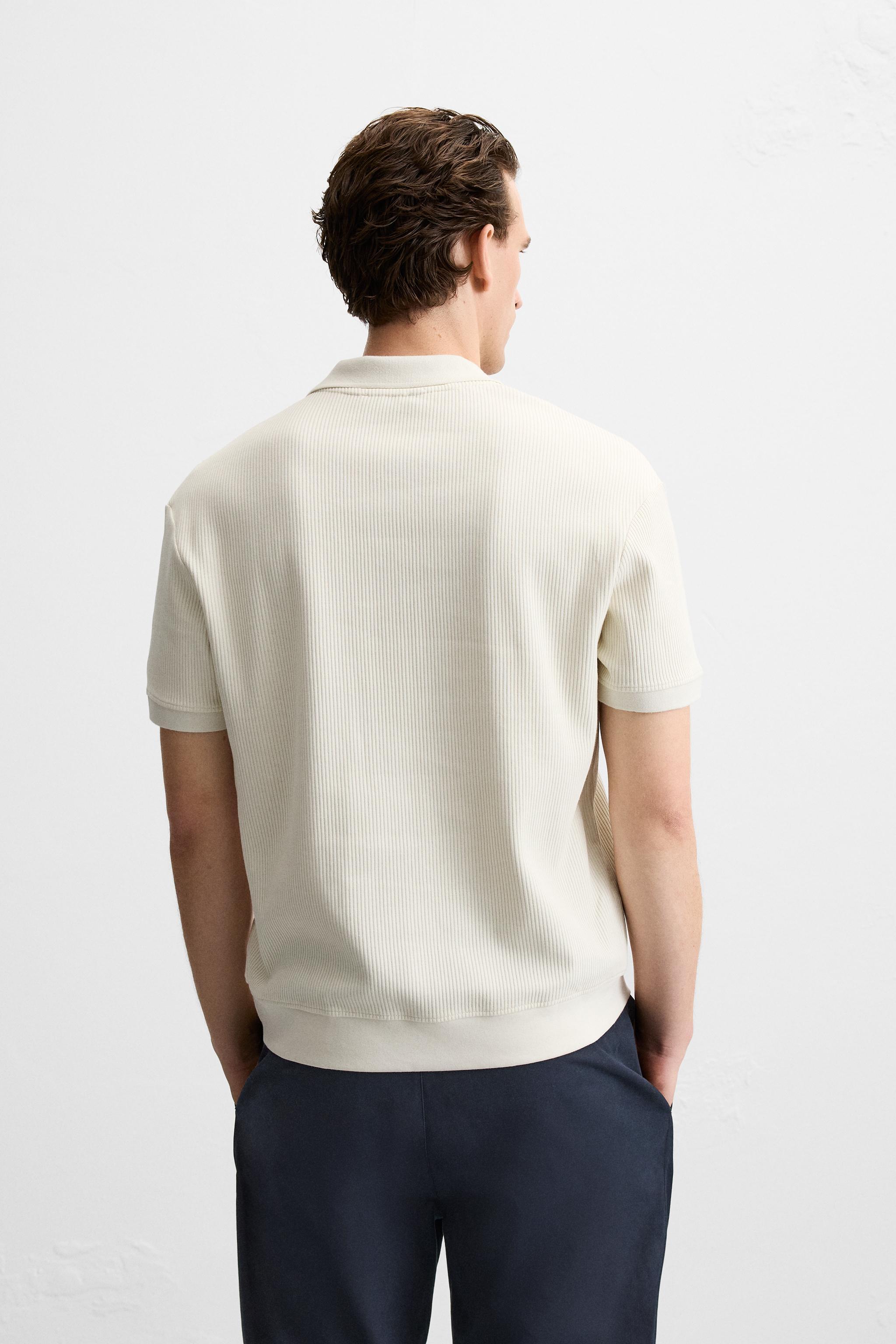 RIB STRUCTURED POLO SHIRT Product Image