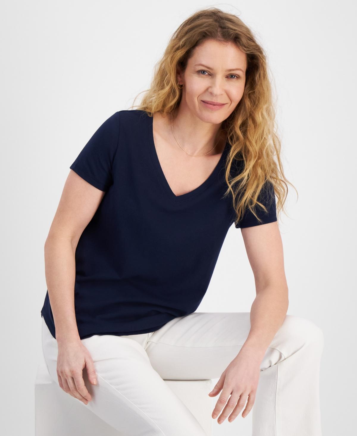 Style & Co Womens Perfect V-Neck T-Shirt, Created for Macys Product Image