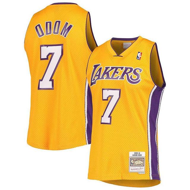 Mens Mitchell & Ness Lamar Odom Los Angeles Lakers 2001/02 Hardwood Classics Swingman Jersey Product Image