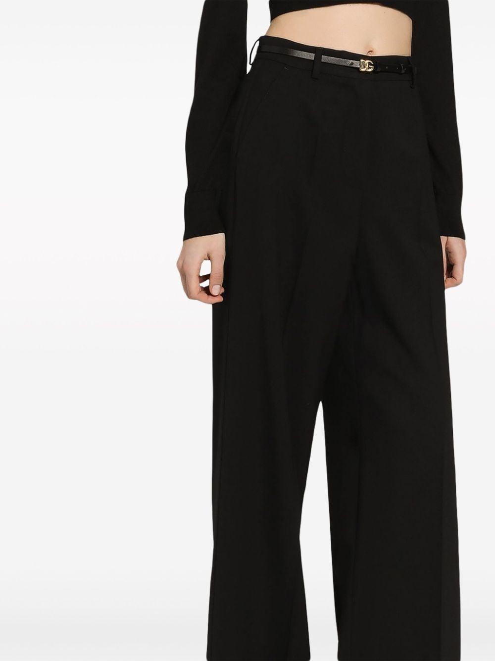 Pressed-crease Palazzo Pants In Black Product Image