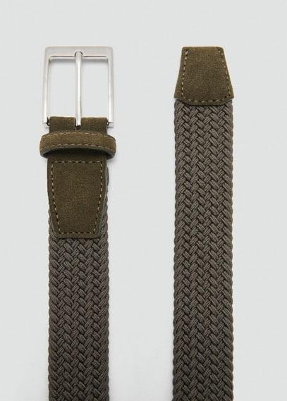 MANGO MAN - Braided elastic belt khakiMen Product Image