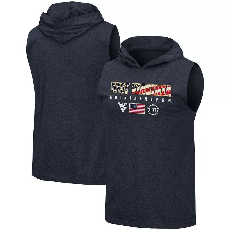 Mens Colosseum West Virginia Mountaineers OHT Military Appreciation Americana Hoodie Sleeveless T-Shirt Blue Product Image