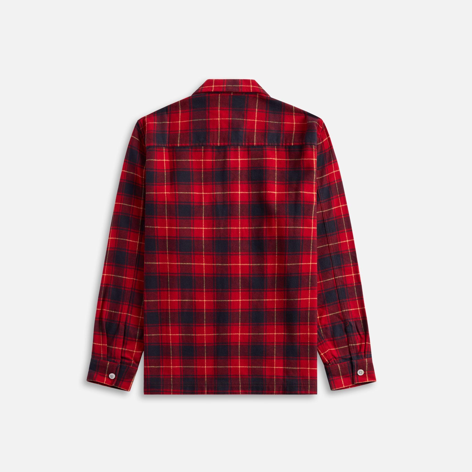 Tekla Plaid Long Sleeve Flannel Shirt - Red Male Product Image