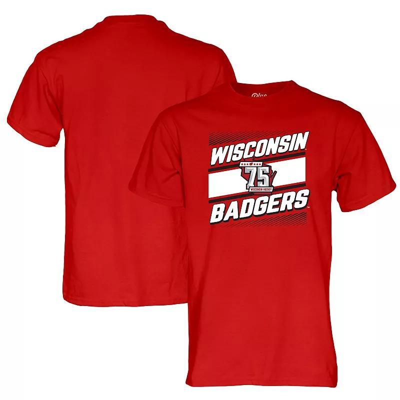 Mens Blue 84 Wisconsin Badgers Mens Hockey 75th Season T-Shirt Product Image