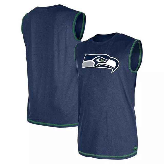 Mens New Era College Seattle Seahawks Tank Top Blue Product Image