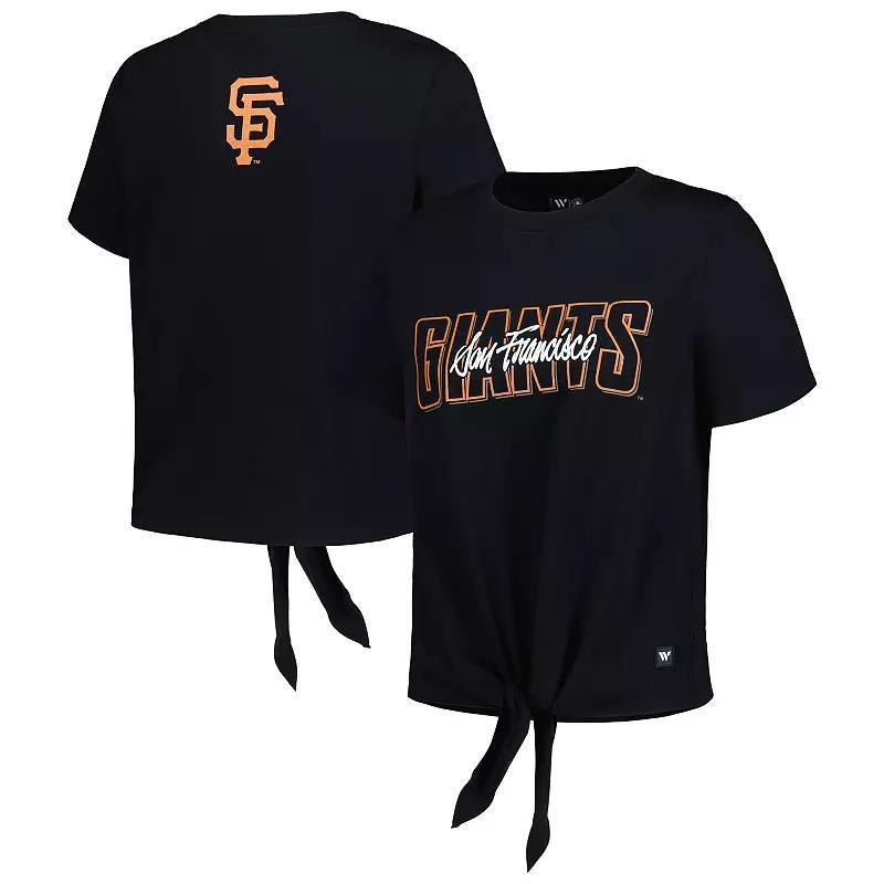 Womens The Wild Collective San Francisco Giants Twist Front T-Shirt Product Image