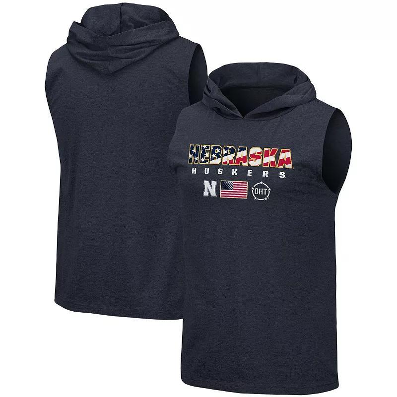 Mens Colosseum Navy Miami Hurricanes Oht Military-Inspired Appreciation Americana Hoodie Sleeveless T-shirt Product Image