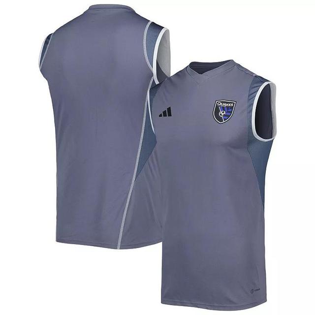 Mens adidas Gray San Jose Earthquakes 2023 On-Field Sleeveless Training Jersey Product Image