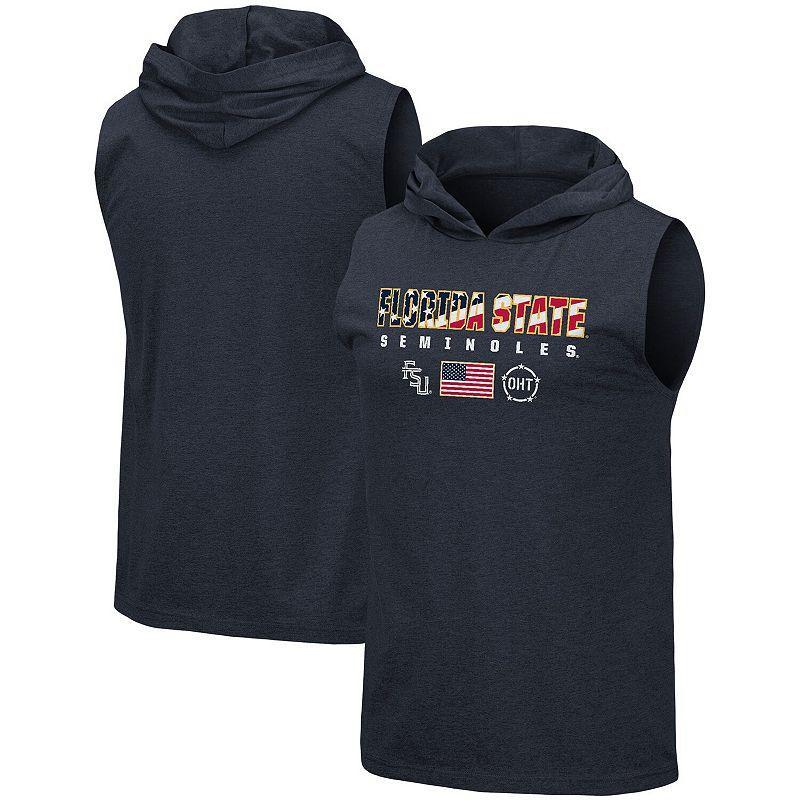 Mens Colosseum Navy Florida State Seminoles Oht Military-Inspired Appreciation Americana Hoodie Sleeveless T-shirt Product Image