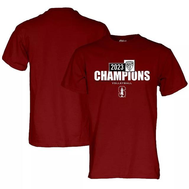 Unisex Blue 84 Cardinal Stanford Cardinal 2023 PAC-12 Womens Volleyball Regular Season Champions Locker Room T-Shirt, Adult Unisex Product Image