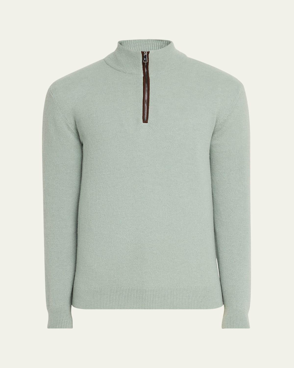 Mens Cashmere Birdseye Half-Zip Sweater Product Image