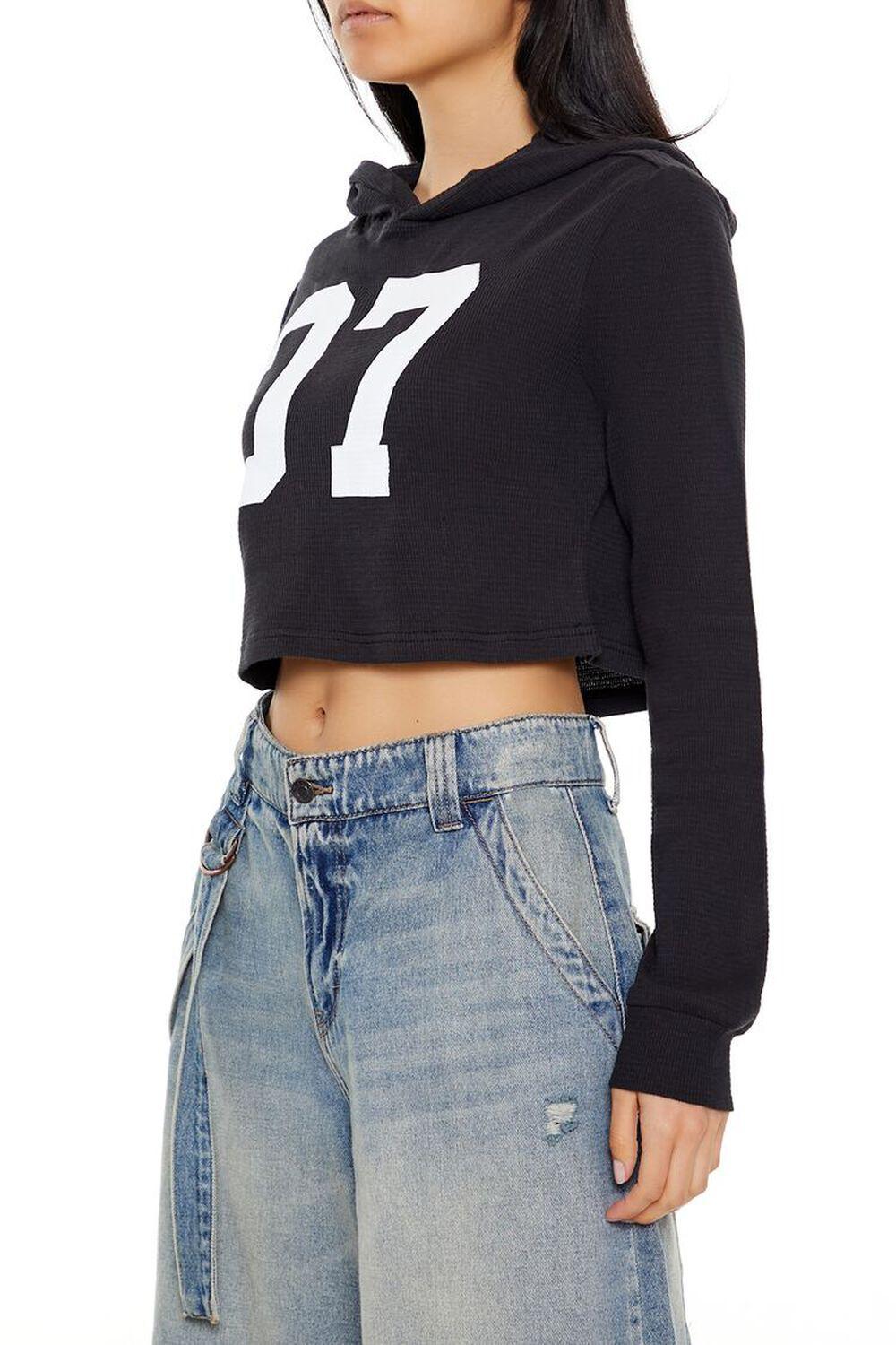 07 Graphic Cropped Hoodie | Forever 21 Product Image