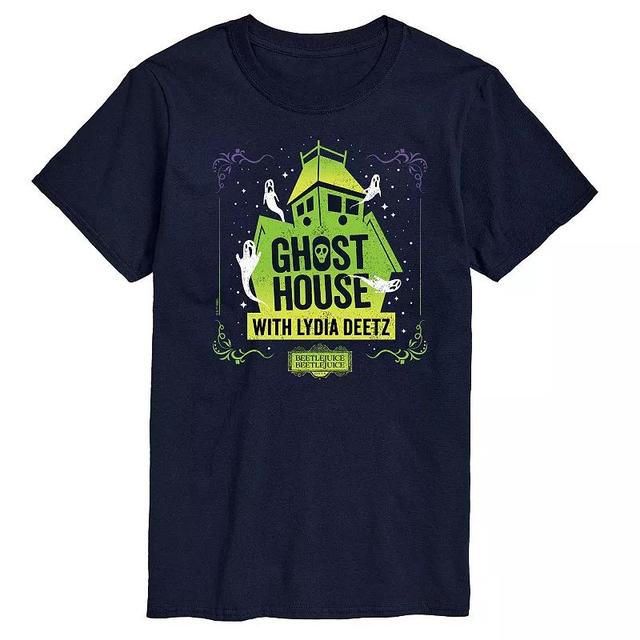 Mens Beetlejuice 2 Ghost House With Lydia Graphic Tee Blue Product Image