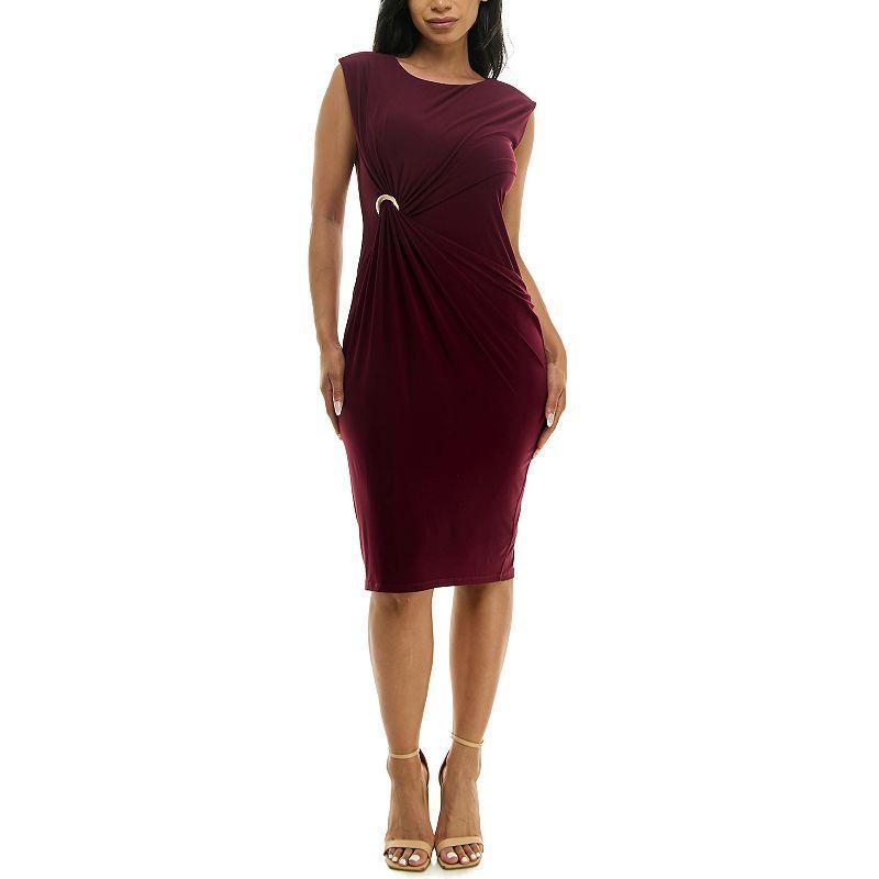 Womens Nina Leonard Wrap Around Dress Deep Red product image