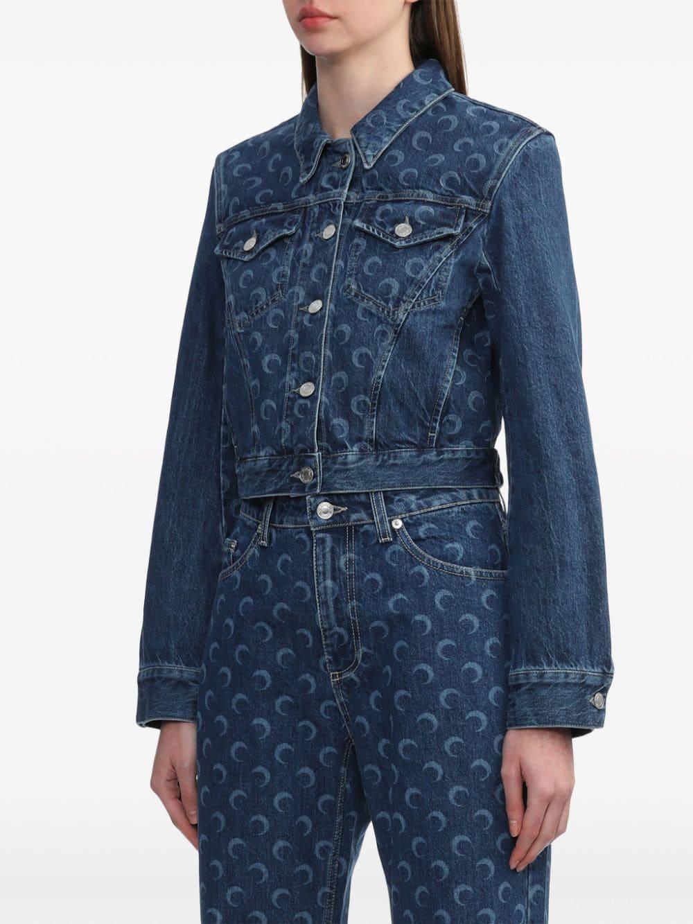 Deadstock Moonogram-pattern denim jacket Product Image