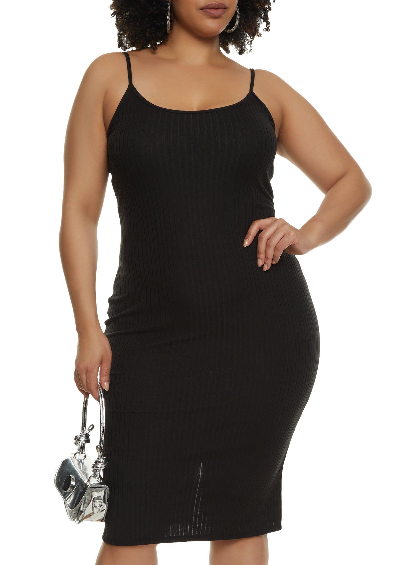 Womens Plus Size Scoop Neck Cami Midi Dress Product Image