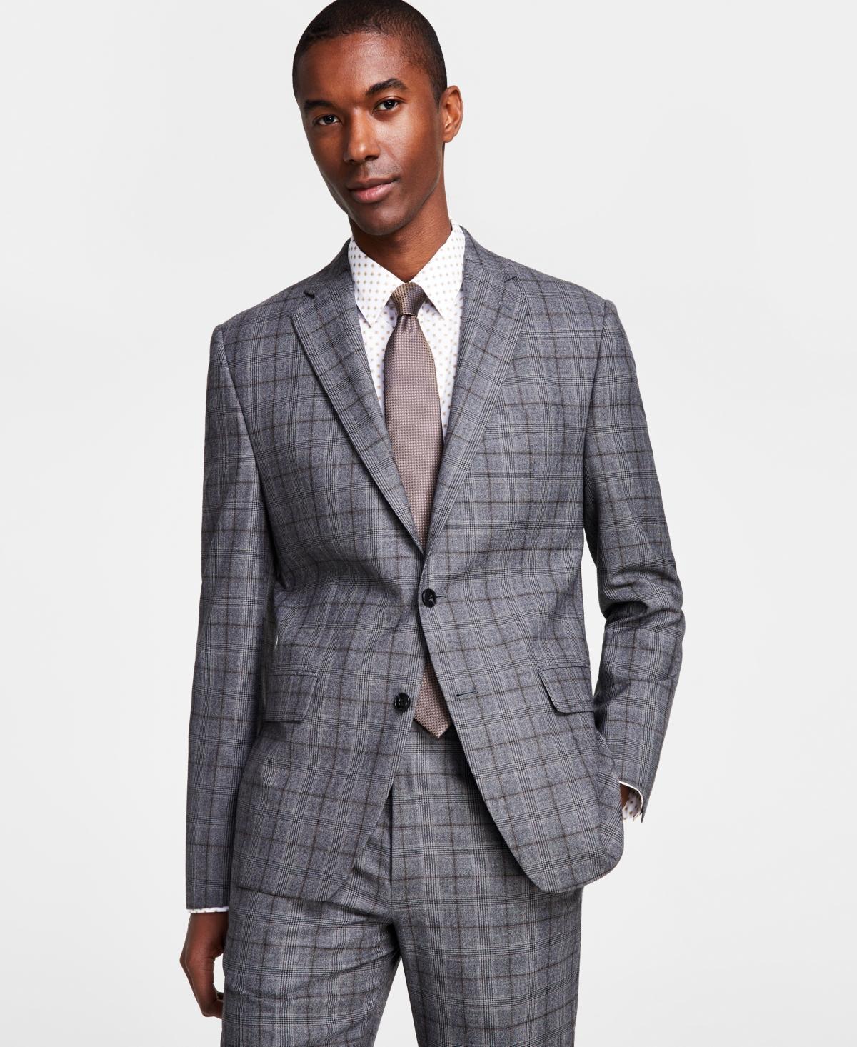 Michael Kors Mens Classic-Fit Wool Stretch Suit Separate Jacket - Grey Product Image