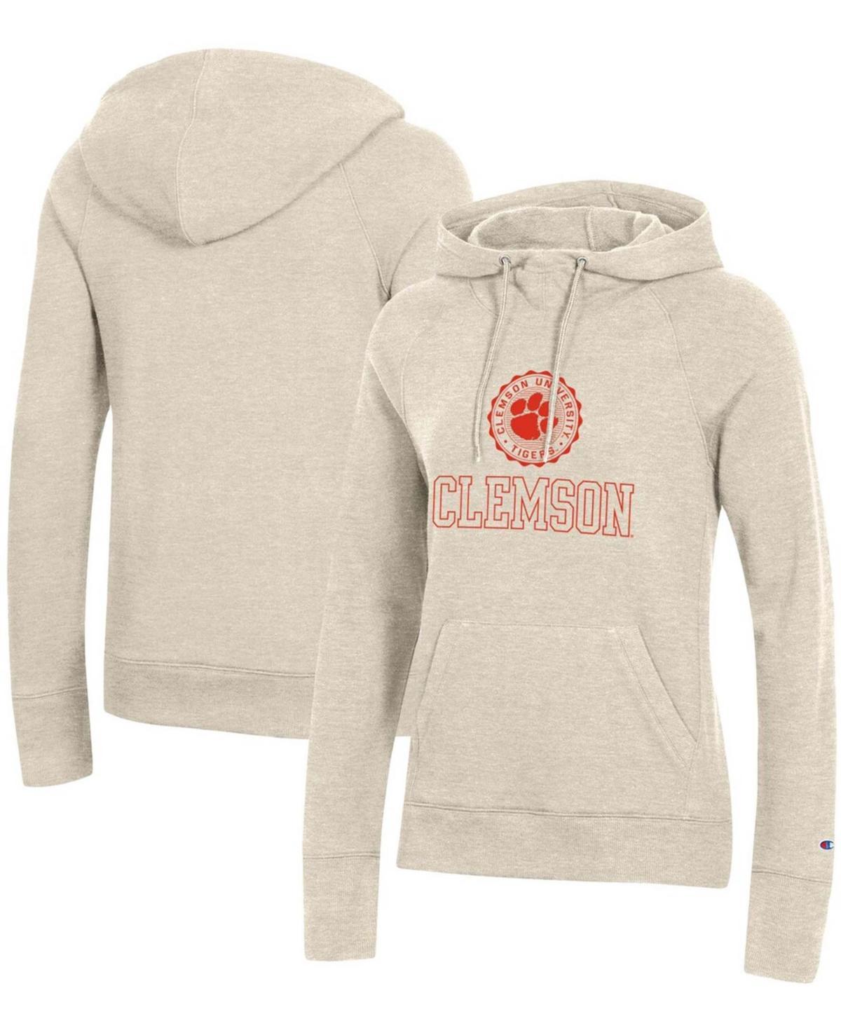 Womens Champion Heathered Oatmeal Tennessee Volunteers College Seal Pullover Hoodie Product Image