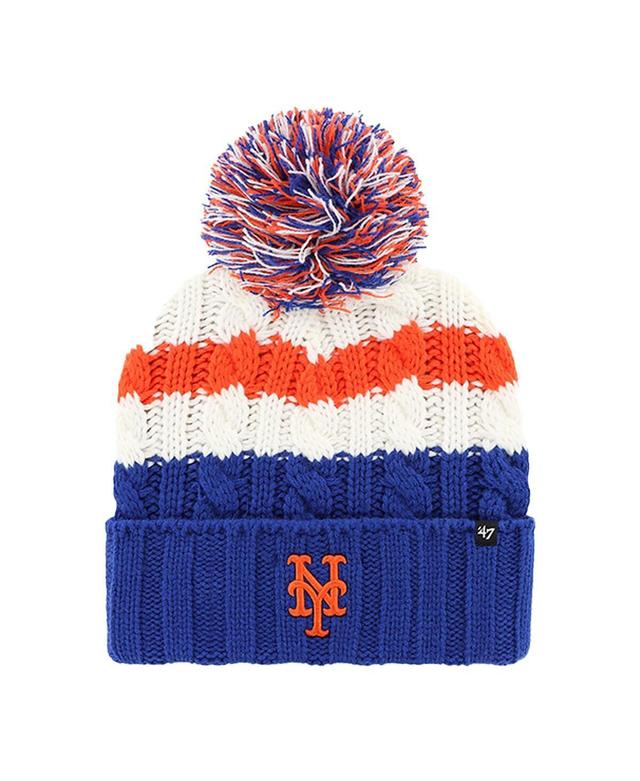 Womens 47 Brand White New York Mets Ashfield Cuffed Knit Hat with Pom - White Product Image