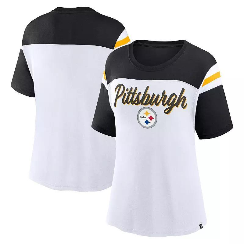 Womens Fanatics /Black Pittsburgh Steelers Cheer Chant Fashion T-Shirt Product Image