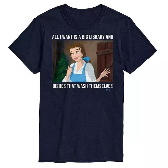 Disney Princess Big & Tall Belle Library Graphic Tee, Mens Product Image