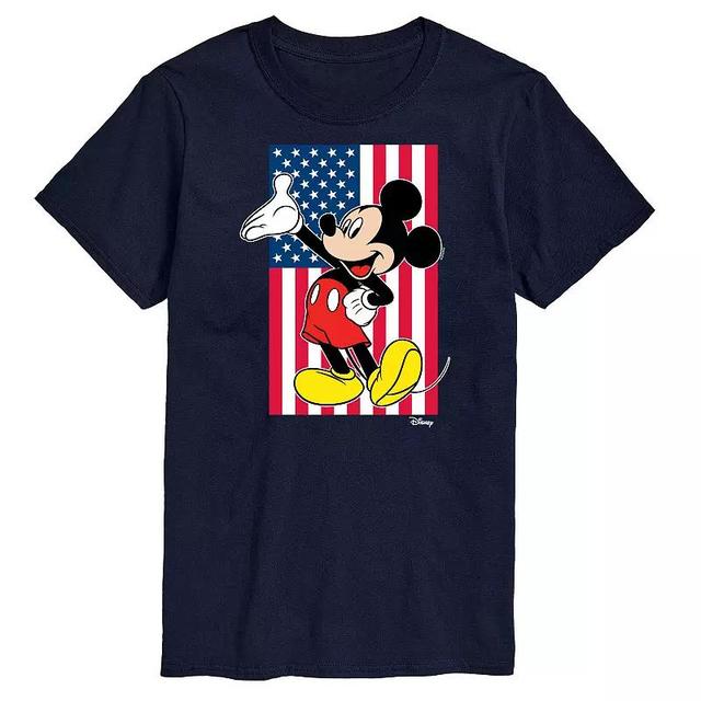 Disneys Mickey Mouse Mens Flag Graphic Tee Blue Product Image