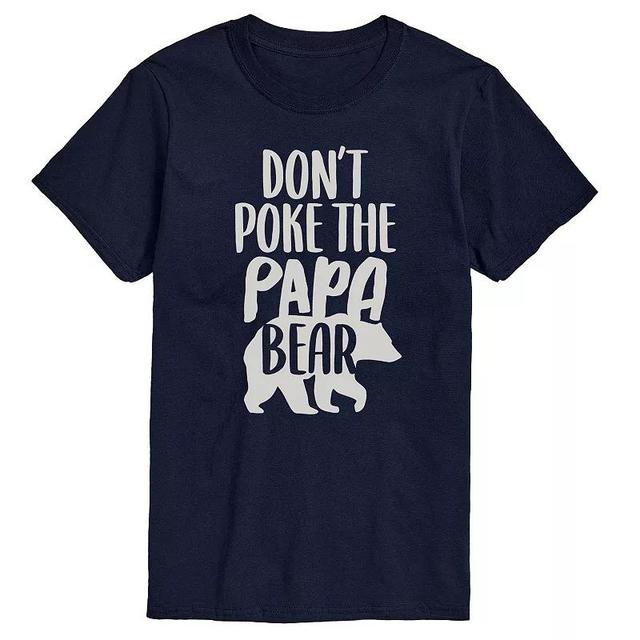 Mens Dont Poke The Papa Bear Tee Blue Product Image