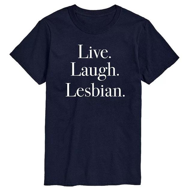 Mens Live Laugh Lesbian Graphic Tee Blue Product Image