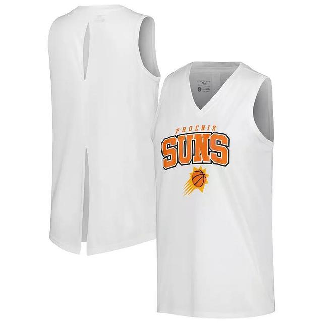 Womens Levelwear White Phoenix Suns Paisley Peekaboo Tank Top Product Image