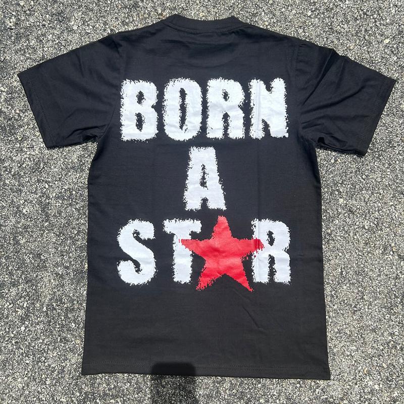 Vintage Born A Star Graphic 100% Cotton Short Sleeve T-Shirt Product Image