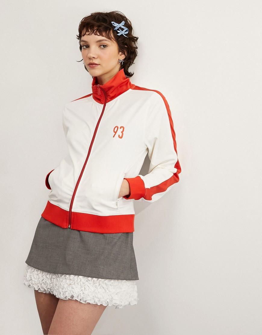 ASOS DESIGN zip up track jacket with 93 graphic Product Image