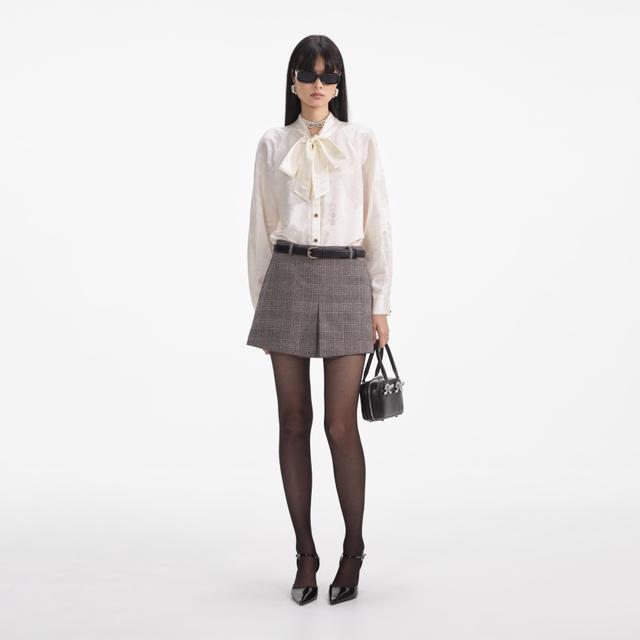 Cream Jacquard Blouse Product Image