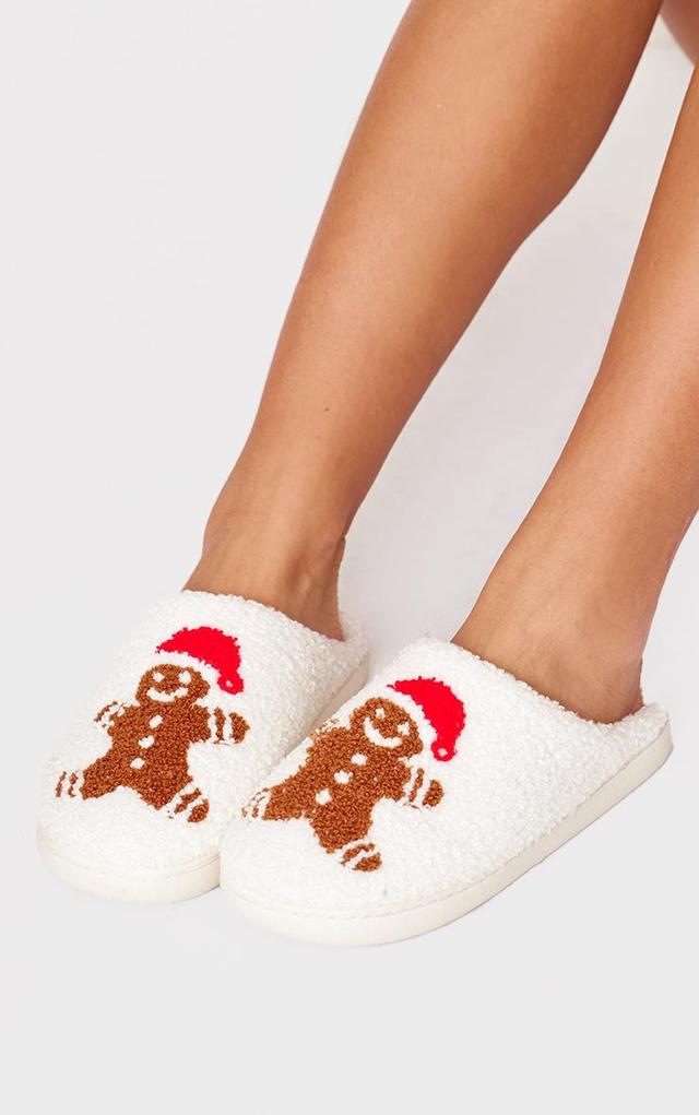 Cream Borg Gingerbread Slippers Product Image