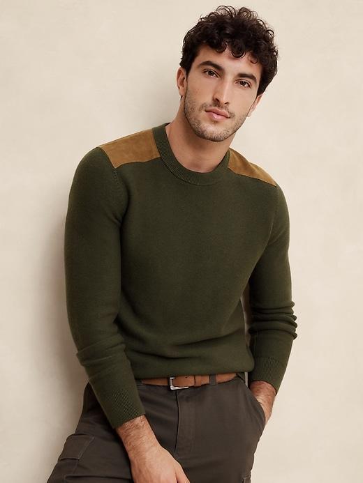 Vegan Suede Patch Sweater Product Image