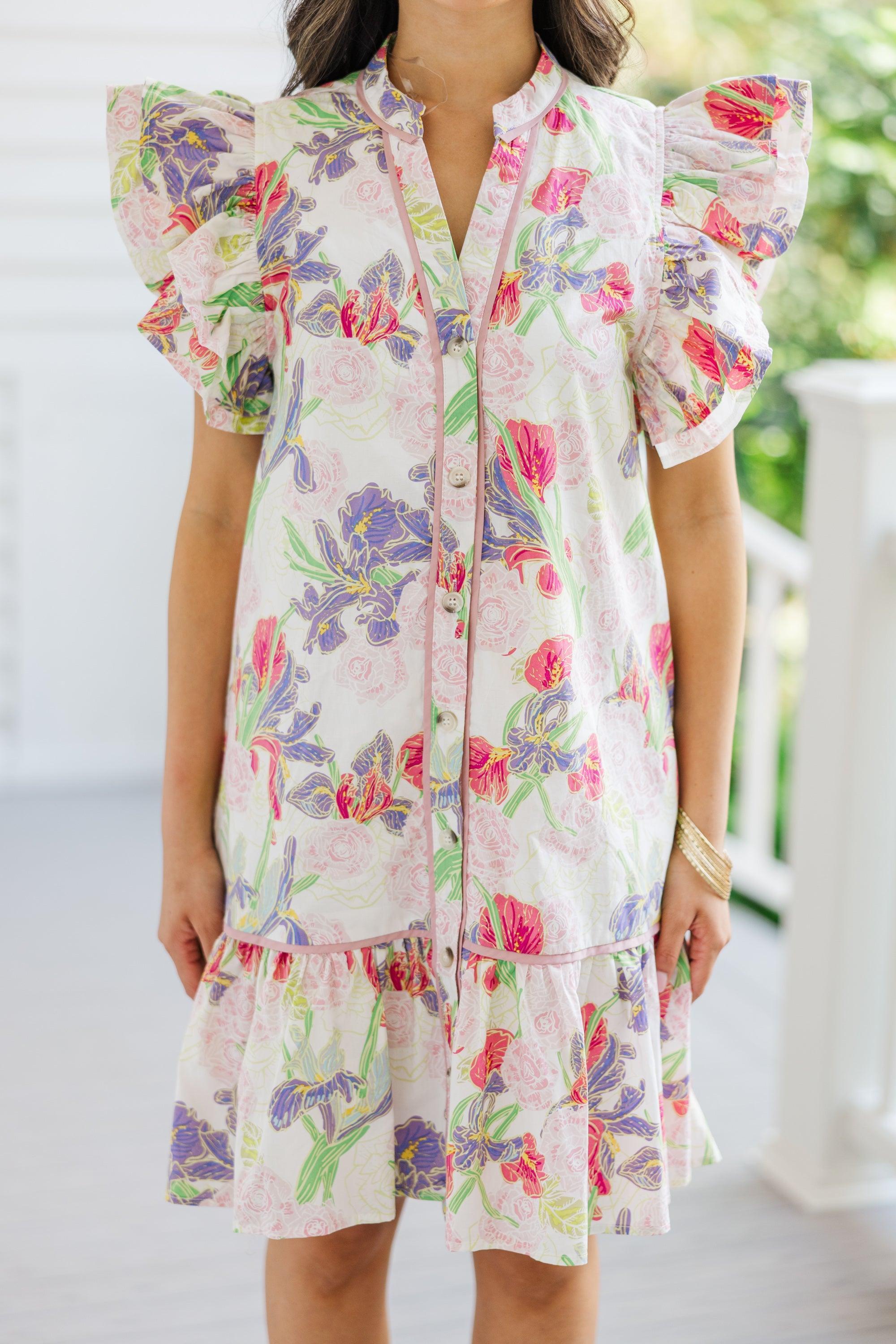 Looking For Joy Pink Floral Dress Female Product Image