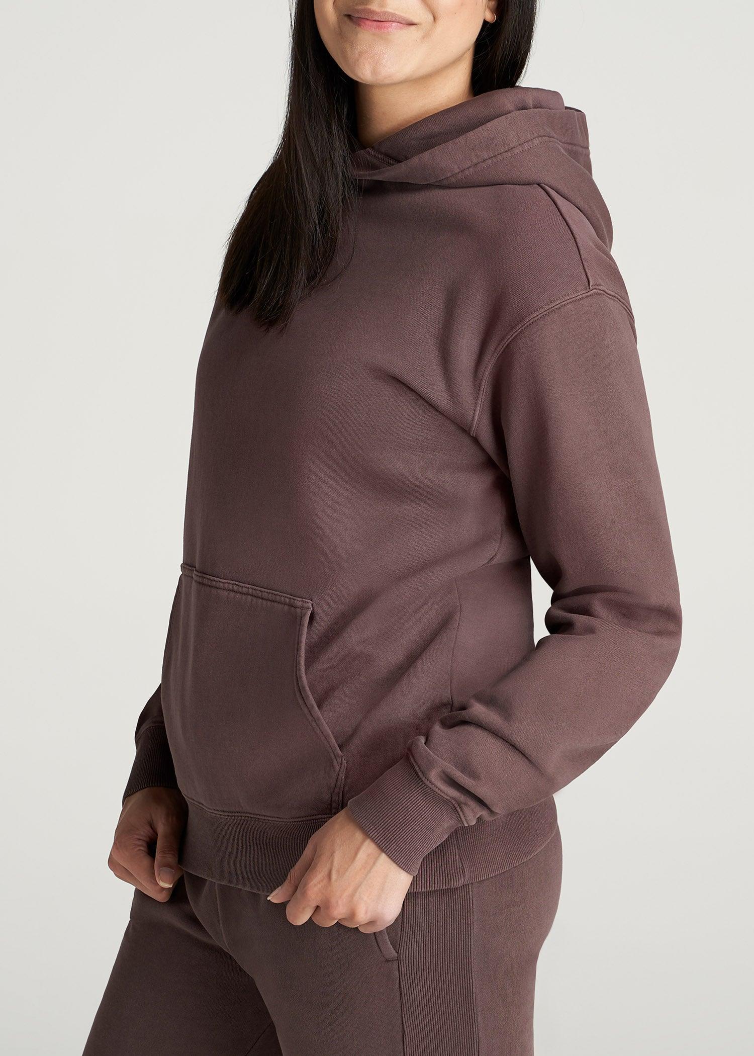 Wearever Fleece Garment-Dyed Pullover Hoodie for Tall Women in Dusty Merlot Female Product Image