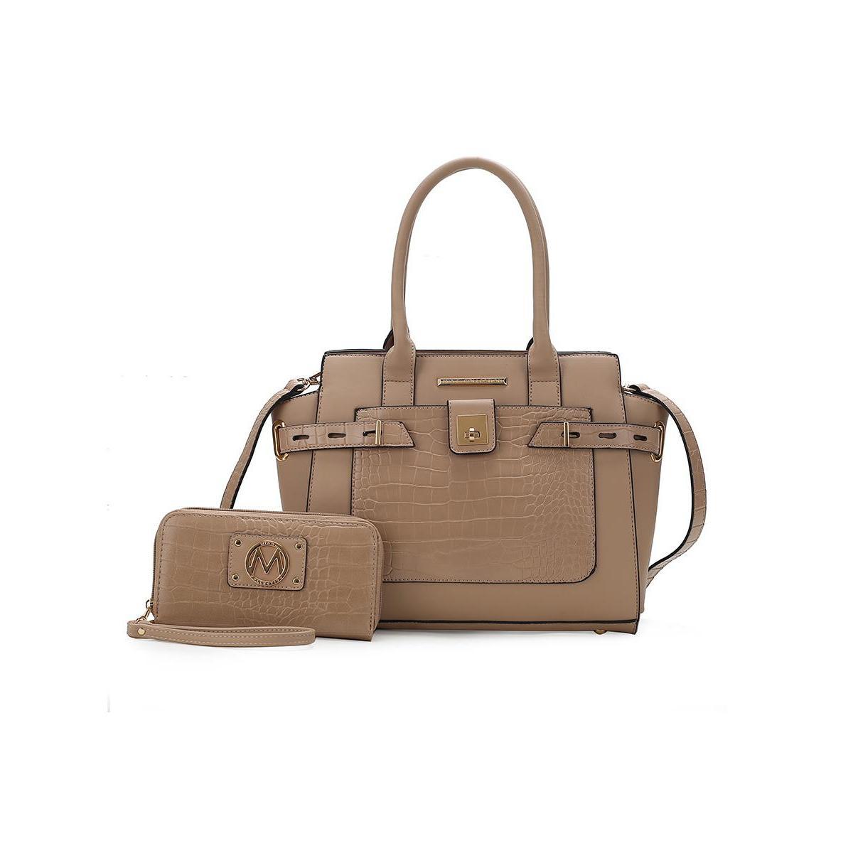 Mkf Collection Isla Crocodile Embossed Women s Satchel Bag with wallet by Mia K Product Image