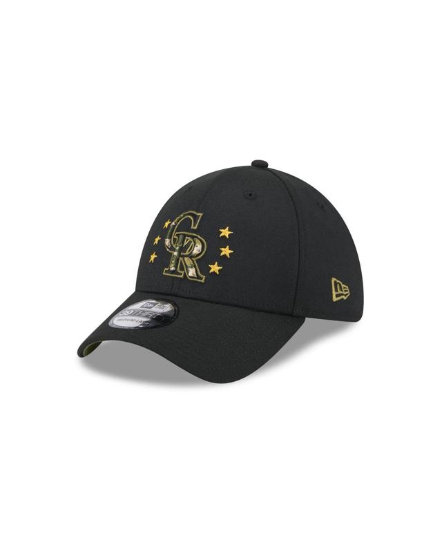 New Era Mens Black Colorado Rockies 2024 Armed Forces Day 39THIRTY Flex Hat Product Image