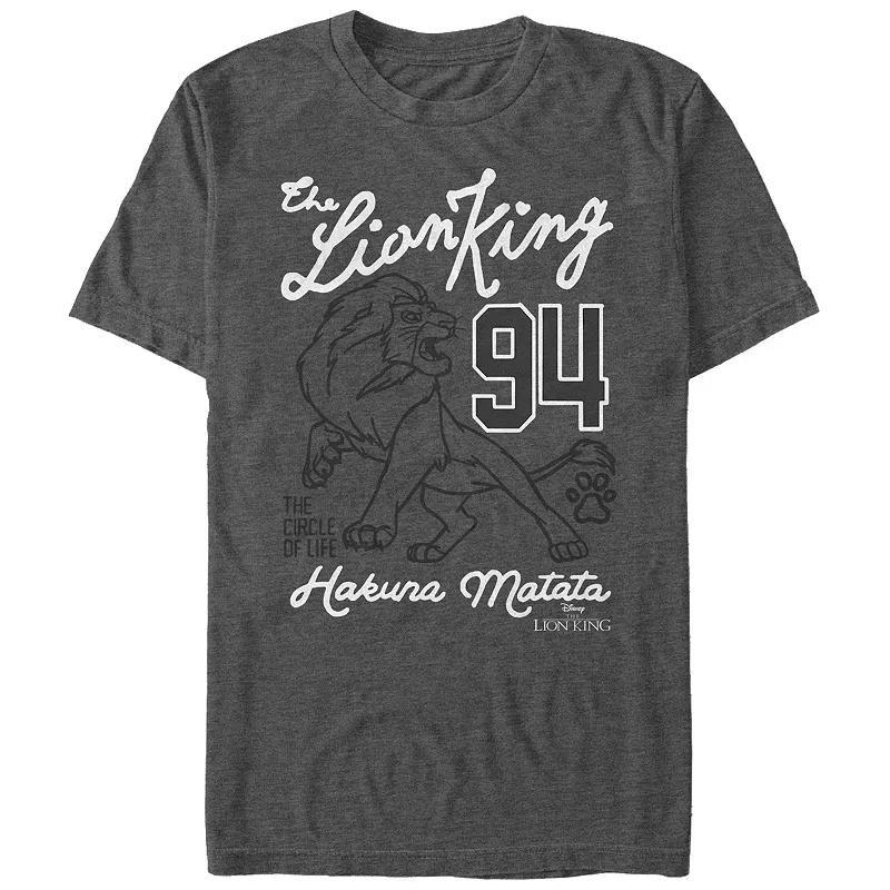 Disneys The Lion King 94 Hakuna Matata Big & Tall Graphic Tee, Mens Grey Heather Product Image