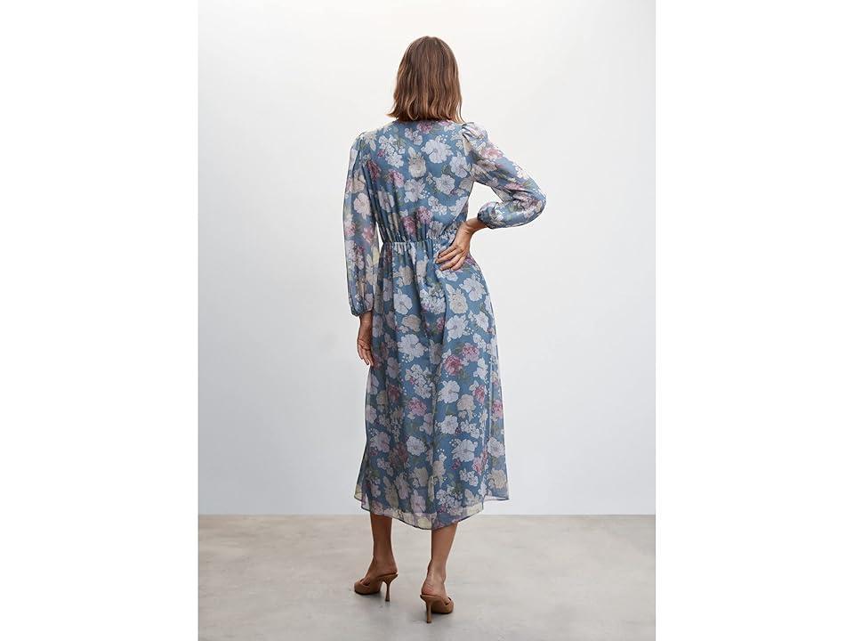 MANGO - Floral chiffon dress - 6 - Women Product Image