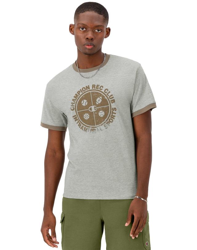 Champion Mens Standard-Fit Logo Graphic Ringer T-Shirt Product Image