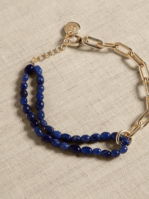 Semi-Precious Stone Paperclip Chain Bracelet Product Image