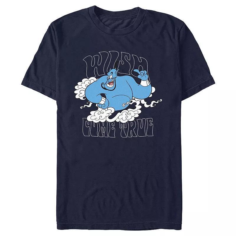 Disneys Aladdin Genie Wish Come True Mens Graphic Tee Blue Product Image