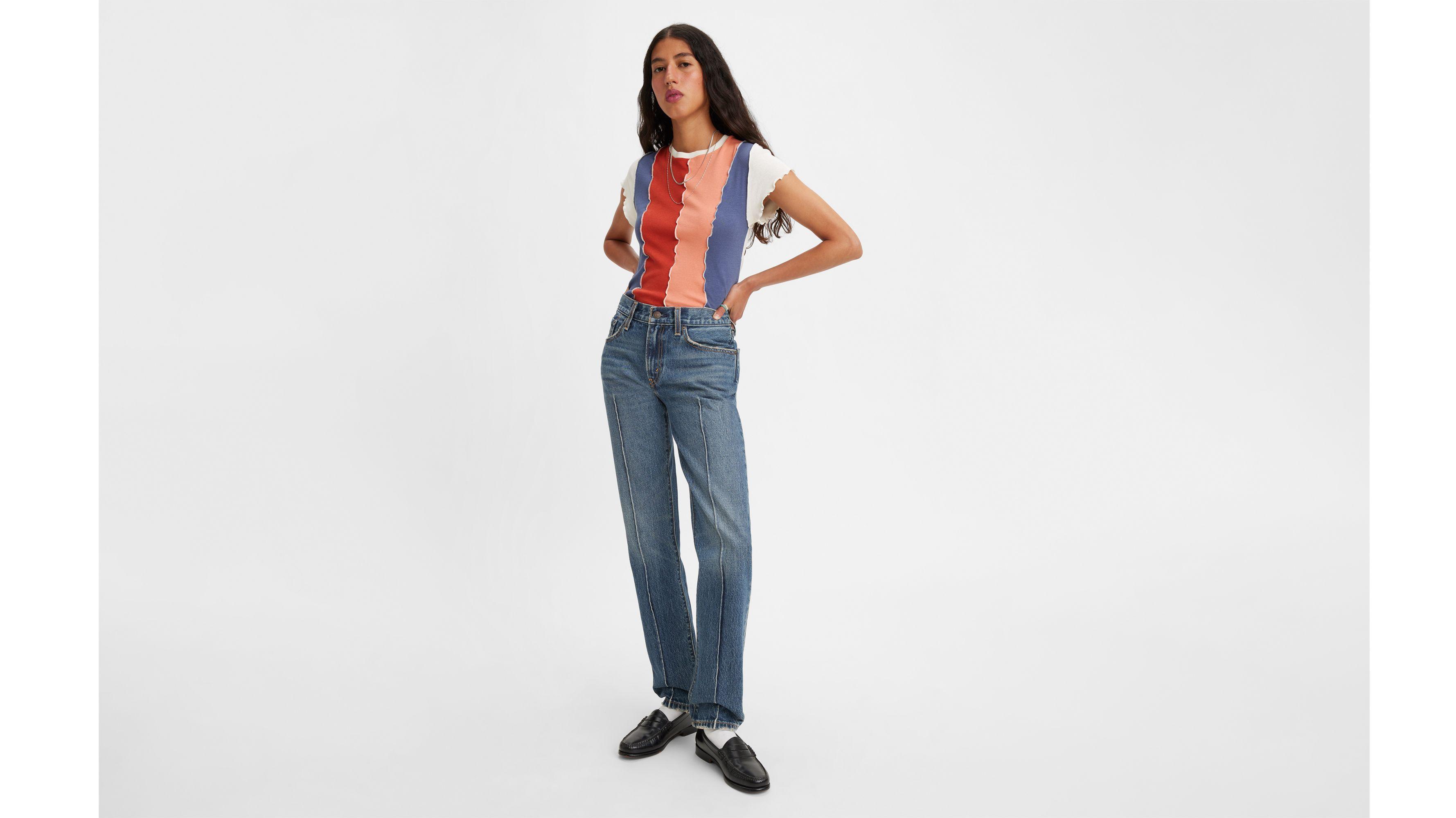 Middy Straight Pintuck Women's Jeans Product Image