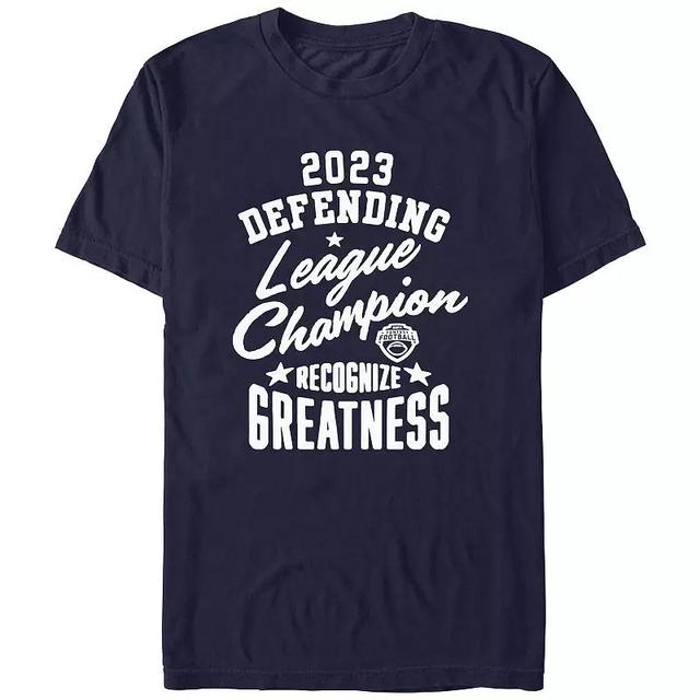 Mens ESPN Fantasy Football Defending League Champion 2023 Graphic Tee Blue Product Image