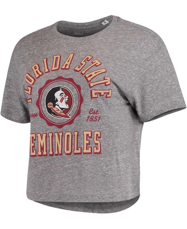 Womens Gray Florida State Seminoles Bishop Tri-Blend Knobi Crop T-shirt Product Image