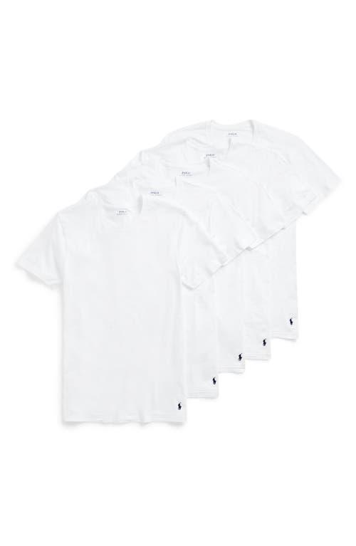 Polo Ralph Lauren 5-Pack Relaxed Fit Logo Embroidered Crewneck Undershirts Product Image