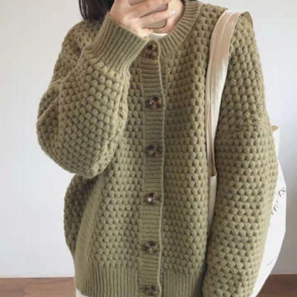 Round Neck Plain Cardigan product image