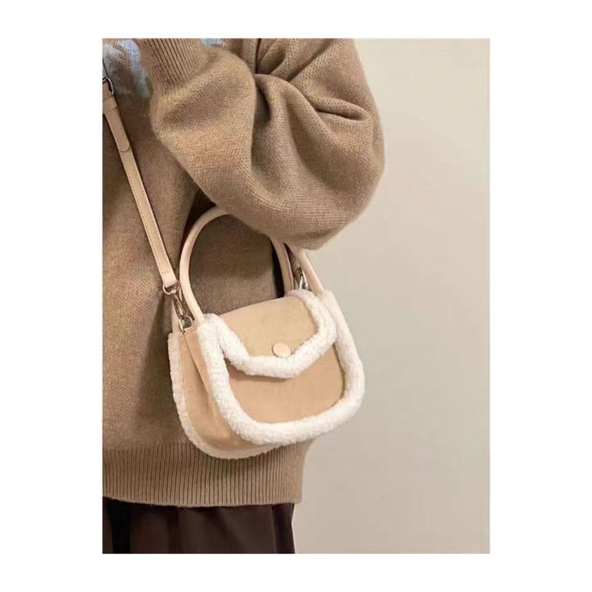 Fluffy Trim Flap Shoulder Bag Product Image